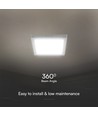 18W kvadratisk LED taklampe - 1800lm, 6500K, kald hvit, backlit panel