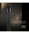 3W oppladbar LED bordlampe, sort - Dimbar CCT, 3-trinns touch, inkl. USB kabel