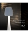 2W-3W oppladbar LED bordlampe - Ø8cm, 3-trinns dimbar, hvit, inkl. USB-kabel
