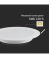 24W Ø29,5cm LED innfellingspanel - Samsung LED chip, 3000K, 110lm/W, Hull: Ø27,5-28 cm, Mål: Ø29,5 cm