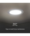 24W Ø29,5cm LED innfellingspanel med Samsung chip - 110lm/W, 6500K, Hull: Ø27,5-28 cm, Mål: Ø29,5 cm