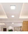 18W kvadratisk LED takpanel - 4000K, hvit kant, 21,4 x 21,4 cm, bakbelyst taklampe