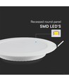 6W Ø12cm LED innfellingspanel - Samsung LED chip, 110lm/W, Hull: Ø11 cm, Mål: Ø12 cm