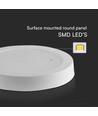 24W Samsung Chip LED panel - Rund, Ø28,5cm, varm hvit, hvit kant, bakbelyst minipanel