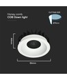 12W Honey Comb Downlight - 3-i-1, Hvit Ring + Svart, Varmtonet.