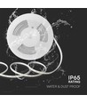 10m 10,5W/m LED strip, varm hvit - IP65, 120 LED pr. meter, 230V plug-and-play