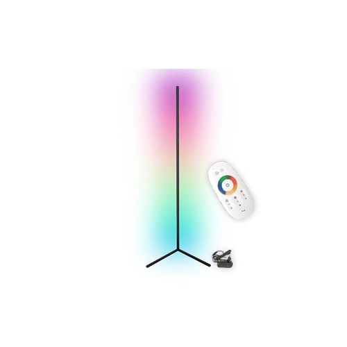 20 Watt hjørnelampe i RGB med fjernkontroll - Sort, 140cm høy, styres medfølgende fjernkontrollen