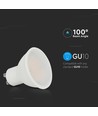 10W GU10 - LED, plast, spotlight, melkeaktig deksel, 3000K.