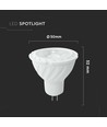 6W GU5.3 LED spot, 12V - MR16, 38 grader, IP20, 445lm