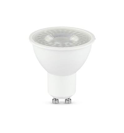 GU10 7,5W LED pære - 610lm, 38°, hvitt matt glass, varm hvit