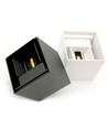 6W CUBIC vegglampe - IP65, hvit, firkantet, opp/ned, justerbar, inne/ute, inkl. lyskilde