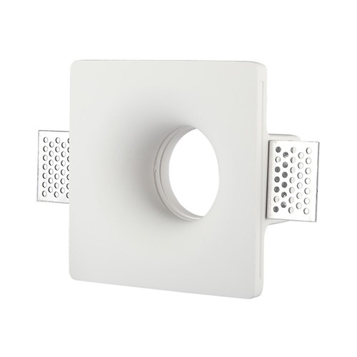 GU10 gips innsparklingsspot - Downlight, 12x12cm, kvadratisk, hvit, ekskl. sokkel og lyskilde