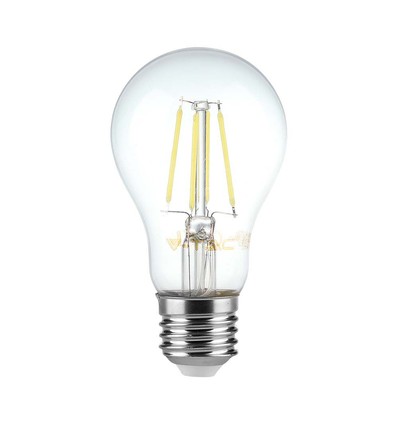 A60 12W LED Filament Pære E27 - Klart Deksel, 4000K.