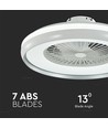 45W vifte med taklys RF-kontroll CCT: 3 i 1 - AC-motor, grå ring