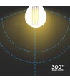 6W G45 LED Pære E27 - Glødetråd, Klar Deksel, 3000K