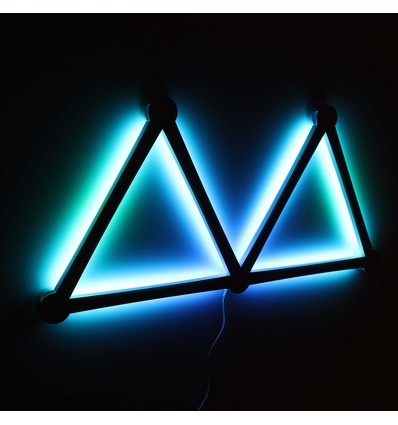 Hexa-Light RGBIC komplett sett - 9 lysskinner, veggmontert, Bluetooth-app, USB