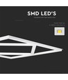 Hexagon Diamant 60x60 LED-panel, 60W - Høyde:15mm, 100lm/W, hvit kant