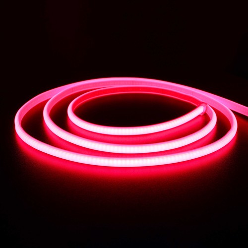 5 m.vanntett Rød Neon COB LED strip - 230V, IP67, 288 LED, 11,5W/m, kan kuttes hver 10cm