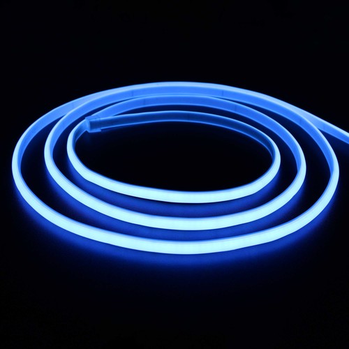 5 m.vanntett Lyseblå Neon COB LED strip - 230V, IP67, 288 LED, 11,5W/m, kan kuttes hver 10cm