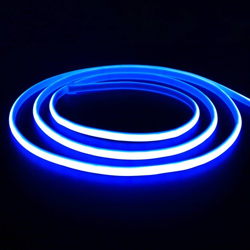 5 m.vanntett Blå Neon COB LED strip - 230V, IP67, 288 LED, 11,5W/m, kan kuttes hver 10cm