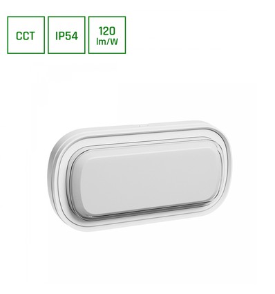 15W PASTILO oval LED vegglampe CCT - 120lm/W, IP54, IK10, hvit, 5 års garanti