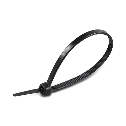 100x Buntebånd / Kabelstrips - 3,5 x 200 mm, Sort, 100 stk.