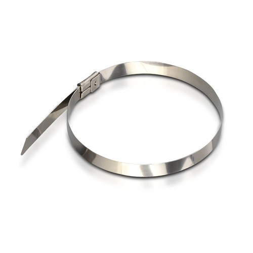 100 stk. 20cm rustfrie buntebånd - 4,6 x 200mm, stål