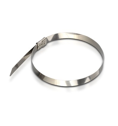 100 stk. 20cm rustfrie buntebånd - 4,6 x 200mm, stål