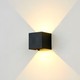 6W CUBIC PRO vegglampe - IP65, sort, viderekobling, justerbar, firkantet, opp/ned, utendørs, inkl. lyskilde