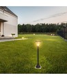 2W Solara LED hagelampe med solcelle og sensor - IP65, 93cm, sort, PIR sensor, CCT skift, varm hvit / kald hvit