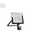 50W lyskaster med sensor - IP44, sort, arbeidslampe, PIR-sensor