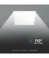 V-Tac bakbelyst LED Panel 60x60 - 36W, flicker free, 120 lm/W, hvit kant
