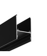 2m aluminiumsprofil COMBO30-01 ACDE-9 - Svart anodisert, påbygging, LED skinne