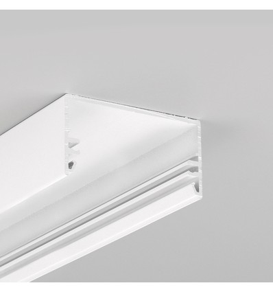 2m aluprofil LOWI C10 - Hvit lakkert, påbygging, LED skinne