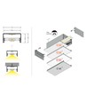2m aluprofil LOWI C10 - Hvit lakkert, påbygging, LED skinne