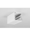 1m aluprofil PHIL53 C10 - Hvitt lakkert, påbygg, LED skinne