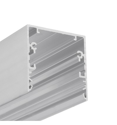 2m aluprofil PHIL53 C10 - Ubehandlet aluminium, påbygging, LED skinne