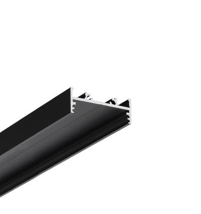 2m aluminiumprofil VARIO30-01 ACDE-9/TY - Svart anodisert, påbygg, LED-skinne
