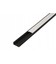 PVC profil 16x7 til LED strip - 1 meter, svart, inkl. melkehvitt deksel