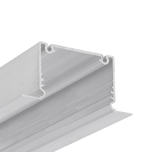 1m aluprofil PHIL RECESSED C10 - Ubehandlet aluminium, innfelt, LED skinne