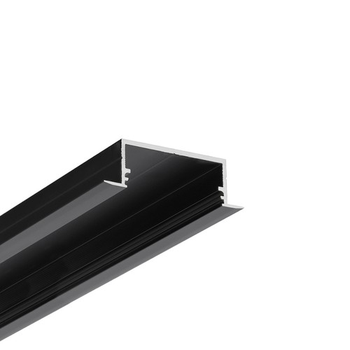 2m aluprofil VARIO30-06 ACDE-9/U9 - Sort anodisert, innbygget, LED skinne