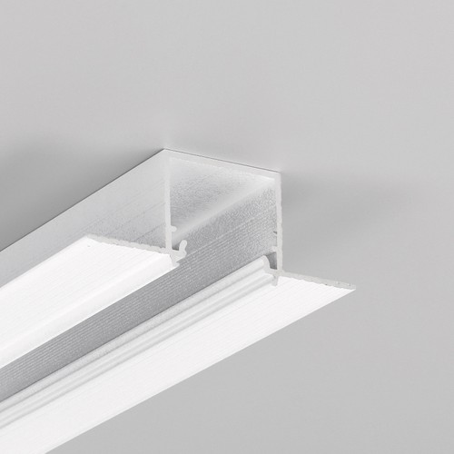 2m aluminiumsprofil LINEA-IN20 TRIMLESS EE7F - Hvit lakkerte, innsparkling, LED skinne