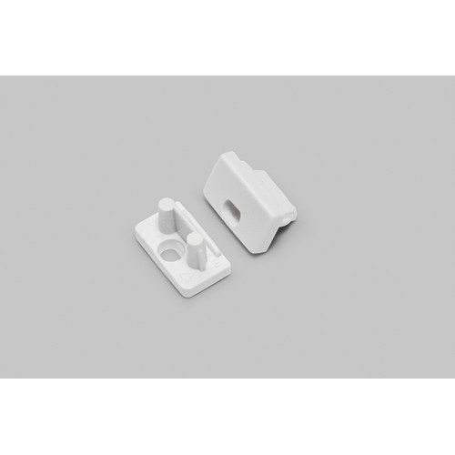1 stk. Endestykke SLIM8 - Med hull, hvit