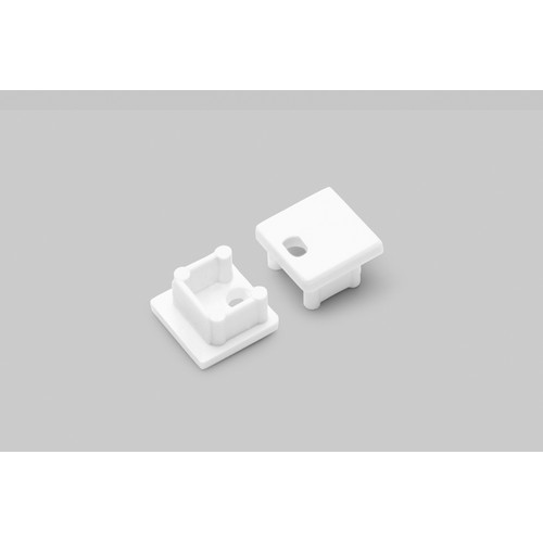 1 stk. Endestykke SMART10 - Med hull, hvit
