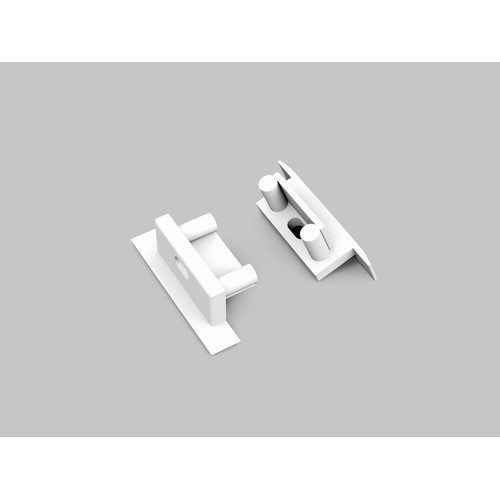 1 stk. Endestykke BEGTIN12 GEN2 SQ - Med hull, hvit