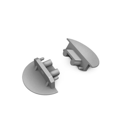 1 stk. Endestykke GROOVE10 GEN2 - Med hull, grå