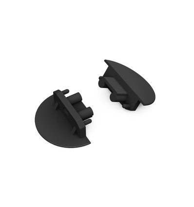 1 stk. Endestykke GROOVE10 GEN2 - Med hull, svart