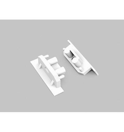 1 stk. Endestykke GROOVE10 GEN2 SQ - Med hull, hvit