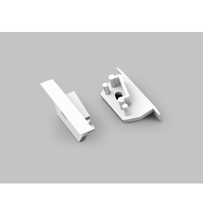 1 stk. Endestykke DIAGONAL14 - Med hull, hvit
