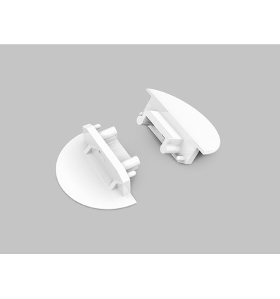 1 stk. Endestykker GROOVE14 GEN2 - Med hull, hvit